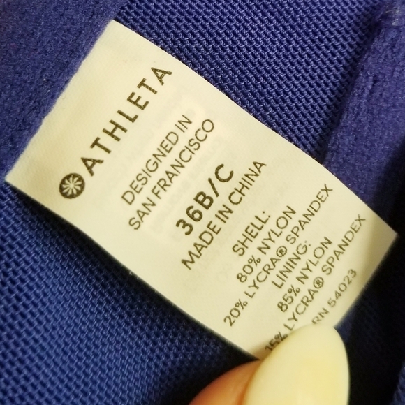 ATHLETA Bra Cup Halter Bikini Top Sapphire Blue 36 B C - Picture 7 of 8